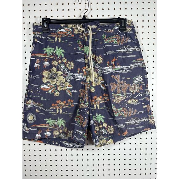 Polo Sport vintage retro Hawaiian print swimming trunks size L - Picture 1 of 6
